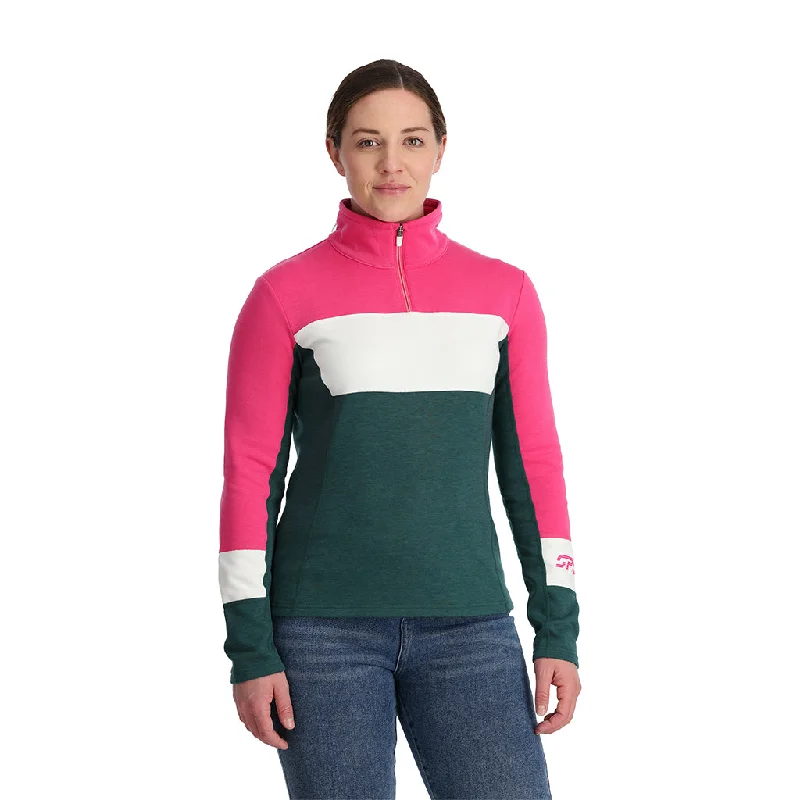 Women's denim jackets with a patchwork design for a bohemian and artsy styleWomens Speed Half Zip - Cypress Green Women's denim jackets with a patchwork design for a bohemian and artsy styleWomens Speed Half Zip - Cypress Green