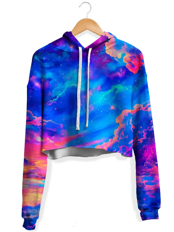 Women's fleece - lined hoodie with thumbholes for warmth in winterStorybook Sky Fleece Crop Hoodie Women's fleece - lined hoodie with thumbholes for warmth in winterStorybook Sky Fleece Crop Hoodie
