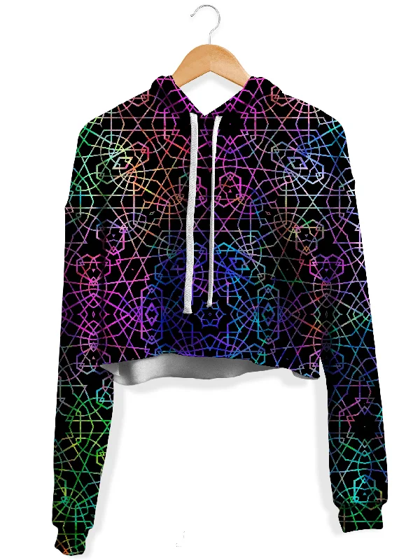 Women's oversized cropped hoodie with drawstrings for a trendy lookSymmetrical Color Journey Fleece Crop Hoodie Women's oversized cropped hoodie with drawstrings for a trendy lookSymmetrical Color Journey Fleece Crop Hoodie