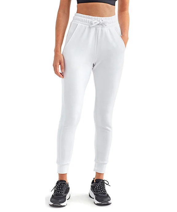 Women's sweatshirt with a mesh panel insert for breathability during workoutsTD055 - TriDri Ladies Yoga Fitted Jogger Pants | White Women's sweatshirt with a mesh panel insert for breathability during workoutsTD055 - TriDri Ladies Yoga Fitted Jogger Pants | White