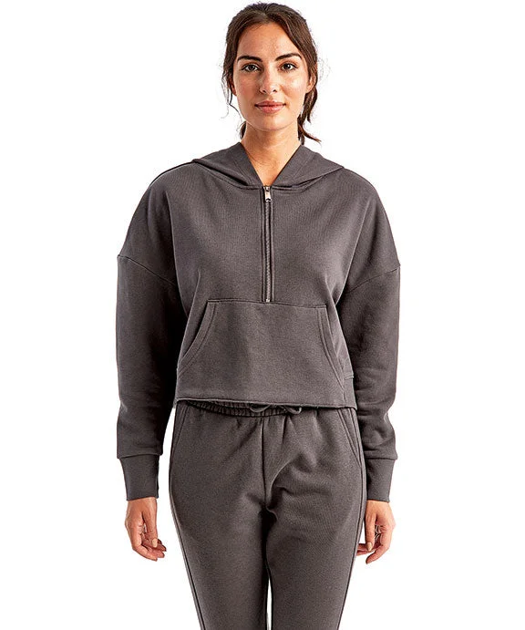 Women's sherpa - lined hoodie for extreme cold weather outdoor activitiesTD077 - TriDri Ladies Alice Half-Zip Hooded Sweatshirt | Charcoal Women's sherpa - lined hoodie for extreme cold weather outdoor activitiesTD077 - TriDri Ladies Alice Half-Zip Hooded Sweatshirt | Charcoal