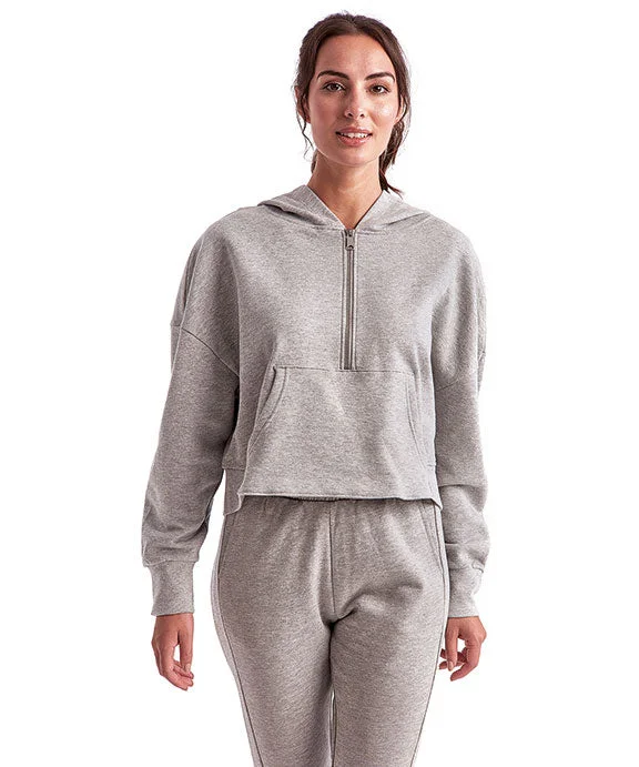 Women's hoodie with a kangaroo pocket and a pom - pom drawstring for added charmTD077 - TriDri Ladies Alice Half-Zip Hooded Sweatshirt | Heather Grey Women's hoodie with a kangaroo pocket and a pom - pom drawstring for added charmTD077 - TriDri Ladies Alice Half-Zip Hooded Sweatshirt | Heather Grey