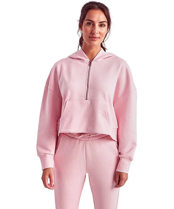 Women's tie - dye hoodie in bright colors for a retro and eye - catching styleTD077 - TriDri Ladies Alice Half-Zip Hooded Sweatshirt | Light Pink Women's tie - dye hoodie in bright colors for a retro and eye - catching styleTD077 - TriDri Ladies Alice Half-Zip Hooded Sweatshirt | Light Pink