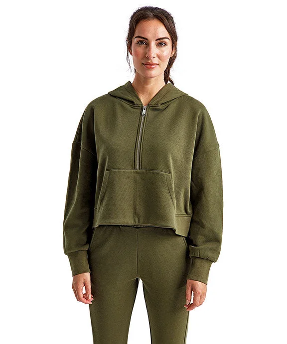 Women's zip - up sweatshirt in pastel blue for a soft and stylish outfitTD077 - TriDri Ladies Alice Half-Zip Hooded Sweatshirt | Olive Women's zip - up sweatshirt in pastel blue for a soft and stylish outfitTD077 - TriDri Ladies Alice Half-Zip Hooded Sweatshirt | Olive