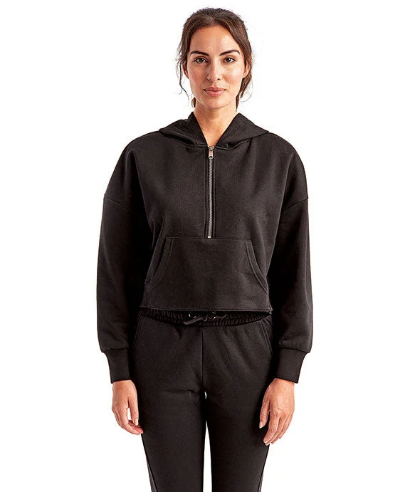 Women's sweatshirt with a mesh panel insert for breathability during workoutsTD077 - TriDri Ladies Alice Half-Zip Hooded Sweatshirt Women's sweatshirt with a mesh panel insert for breathability during workoutsTD077 - TriDri Ladies Alice Half-Zip Hooded Sweatshirt
