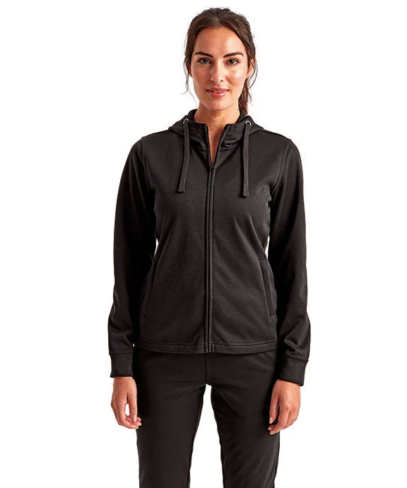 Women's crew - neck sweatshirt in a heather gray shade for a classic and versatile optionTD498 - TriDri Ladies Spun Dyed Full-Zip Hooded Sweatshirt | Black
