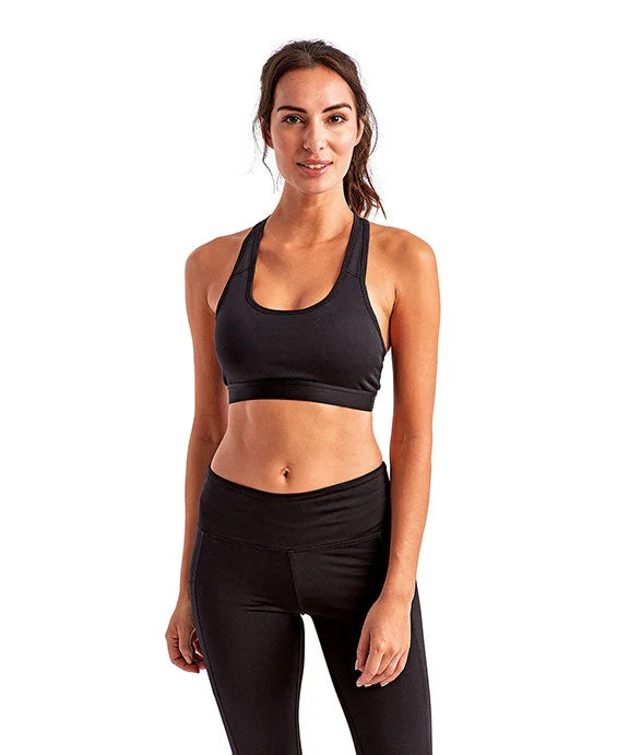 Women's zip - front sweatshirt with contrast stitching for a sporty aestheticTD920 - TriDri Ladies Medium Impact Sport Bra | Black Women's zip - front sweatshirt with contrast stitching for a sporty aestheticTD920 - TriDri Ladies Medium Impact Sport Bra | Black