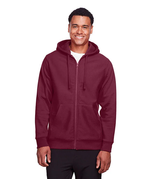 Women's mock - neck sweatshirt made of moisture - wicking material for fitness useTT95 - Team 365 Mens Zone HydroSport™ Heavyweight Full-Zip Hooded Sweatshirt | Sport Dark Maroon