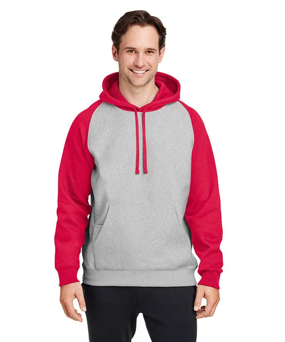 Women's hoodie with a kangaroo pocket and a pom - pom drawstring for added charmTT96CB - Team 365 Unisex Zone HydroSport™ Heavyweight Colorblock Hooded Sweatshirt | Athletic Heather/Sp Red