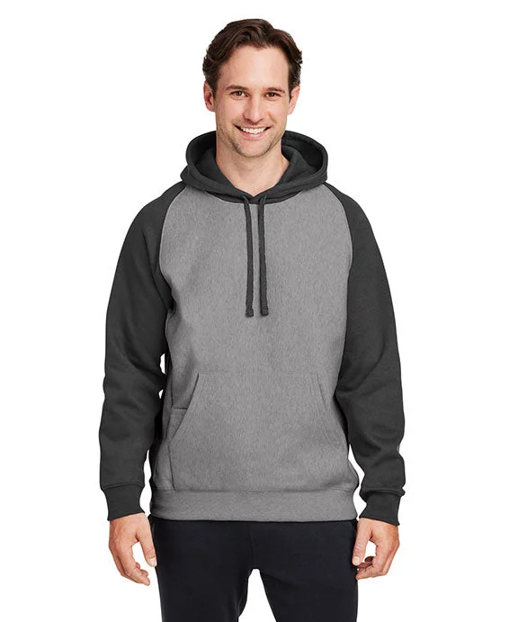 Women's quarter - zip sweatshirt made of organic cotton for eco - conscious fashionTT96CB - Team 365 Unisex Zone HydroSport™ Heavyweight Colorblock Hooded Sweatshirt | Dk Grey Hthr/Black
