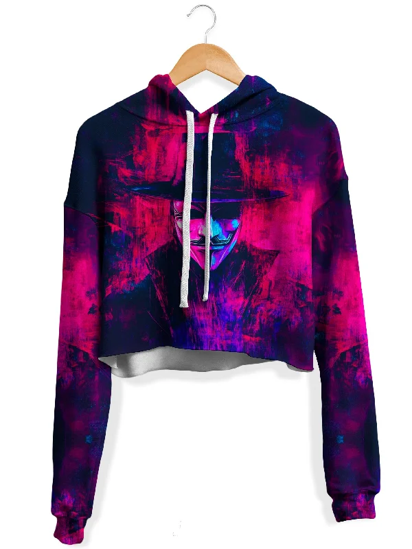 Women's graphic - printed sweatshirt featuring floral patterns for a feminine touchVapor Rebellion Fleece Crop Hoodie Women's graphic - printed sweatshirt featuring floral patterns for a feminine touchVapor Rebellion Fleece Crop Hoodie