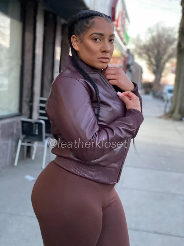 Women's shearling - lined suede jackets for ultimate warmth and luxuryWomen's BB Jacket [Burgundy]