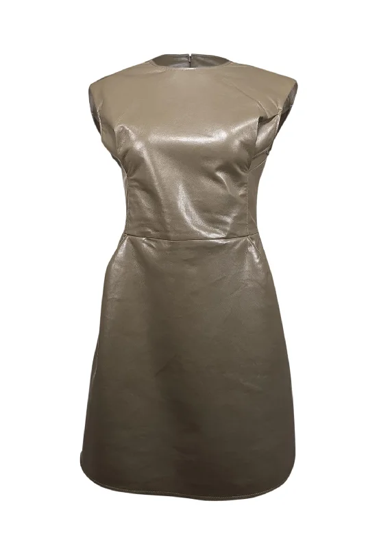 Strapless Women Dress with a Built - in Bra for Comfort and Support Strapless Women Dress with a Built - in Bra for Comfort and Support AS by DF - Olive Recycled Leather "Port Elizabeth" Dress Sz S Strapless Women Dress with a Built - in Bra for Comfort and Support Strapless Women Dress with a Built - in Bra for Comfort and Support AS by DF - Olive Recycled Leather "Port Elizabeth" Dress Sz S