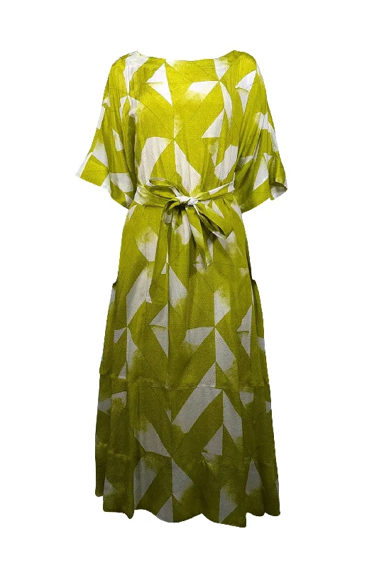 Wrap - Style Women Dress with Adjustable Fit for All Body Types Wrap - Style Women Dress with Adjustable Fit for All Body Types Natori - Chartreuse & White Print Silk Midi Dress Sz M Wrap - Style Women Dress with Adjustable Fit for All Body Types Wrap - Style Women Dress with Adjustable Fit for All Body Types Natori - Chartreuse & White Print Silk Midi Dress Sz M