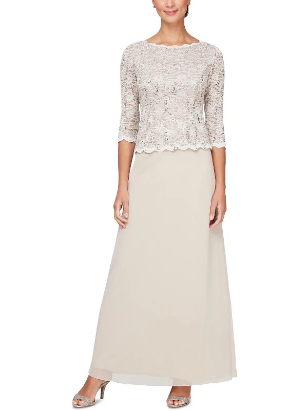 Pleated Women Dress with a Timeless and Elegant Texture Pleated Women Dress with a Timeless and Elegant Texture Petites Womens Chiffon Sequined Formal Dress