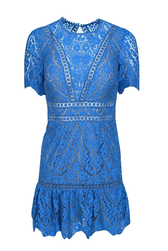 Lace - Embellished Women Dress for an Elegant and Sophisticated Appearance Lace - Embellished Women Dress for an Elegant and Sophisticated Appearance Saylor - Blue Lace Flounce Hem Mini Dress Sz XS Lace - Embellished Women Dress for an Elegant and Sophisticated Appearance Lace - Embellished Women Dress for an Elegant and Sophisticated Appearance Saylor - Blue Lace Flounce Hem Mini Dress Sz XS