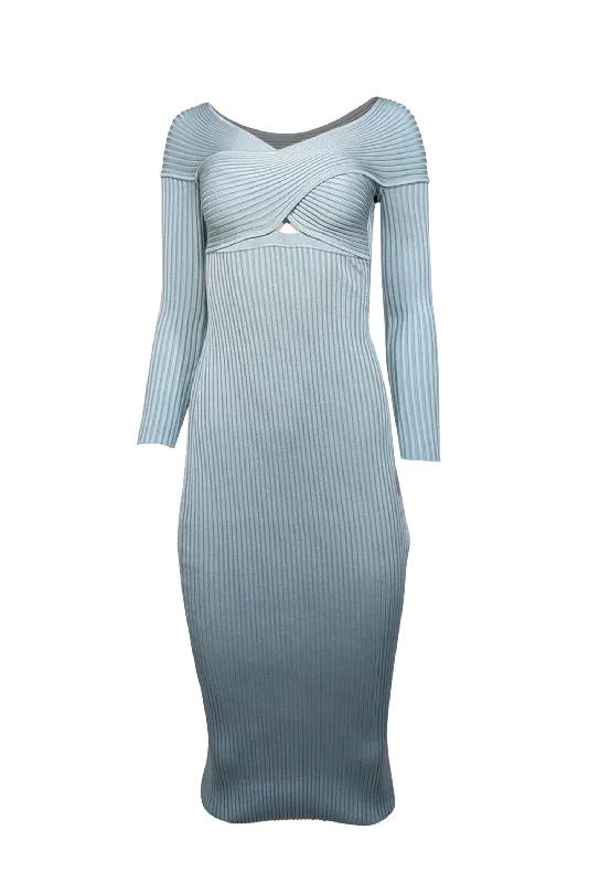 Mermaid - Style Women Dress with a Fitted Silhouette for Special Occasions Mermaid - Style Women Dress with a Fitted Silhouette for Special Occasions Self-Portrait - Light Blue Ribbed Knit Cross Front Off-the-Shoulder Dress Sz M Mermaid - Style Women Dress with a Fitted Silhouette for Special Occasions Mermaid - Style Women Dress with a Fitted Silhouette for Special Occasions Self-Portrait - Light Blue Ribbed Knit Cross Front Off-the-Shoulder Dress Sz M