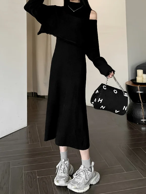 Halter Neck Women Dress to Show Off the Shoulders and Neckline Halter Neck Women Dress to Show Off the Shoulders and Neckline Sixsr Mock Neck Knit Tank Dress, Solid Sleeveless A-line Midi Length Tank Dress, Women's Clothing