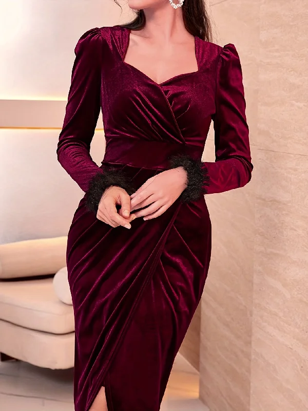 Ball Gown Women Dress with a Full Skirt for a Princess - like Look Ball Gown Women Dress with a Full Skirt for a Princess - like Look Sixsr Solid Color Split Wrap Dress, Elegant Long Sleeve Dress For Party & Banquet, Women's Clothing Ball Gown Women Dress with a Full Skirt for a Princess - like Look Ball Gown Women Dress with a Full Skirt for a Princess - like Look Sixsr Solid Color Split Wrap Dress, Elegant Long Sleeve Dress For Party & Banquet, Women's Clothing