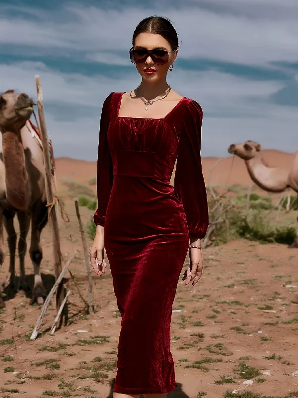 Backless Women Dress for a Sexy and Alluring Look at Evening Events Backless Women Dress for a Sexy and Alluring Look at Evening Events Sixsr Solid Velvet Lantern Sleeve Dress, Elegant Square Neck Back Vent Dress For Spring & Fall, Women's Clothing Backless Women Dress for a Sexy and Alluring Look at Evening Events Backless Women Dress for a Sexy and Alluring Look at Evening Events Sixsr Solid Velvet Lantern Sleeve Dress, Elegant Square Neck Back Vent Dress For Spring & Fall, Women's Clothing