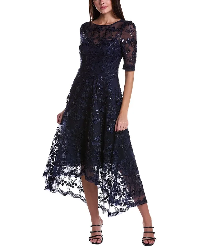 Lace - Embellished Women Dress for an Elegant and Sophisticated Appearance Lace - Embellished Women Dress for an Elegant and Sophisticated Appearance Teri Jon by Rickie Freeman Embroidered Midi Dress