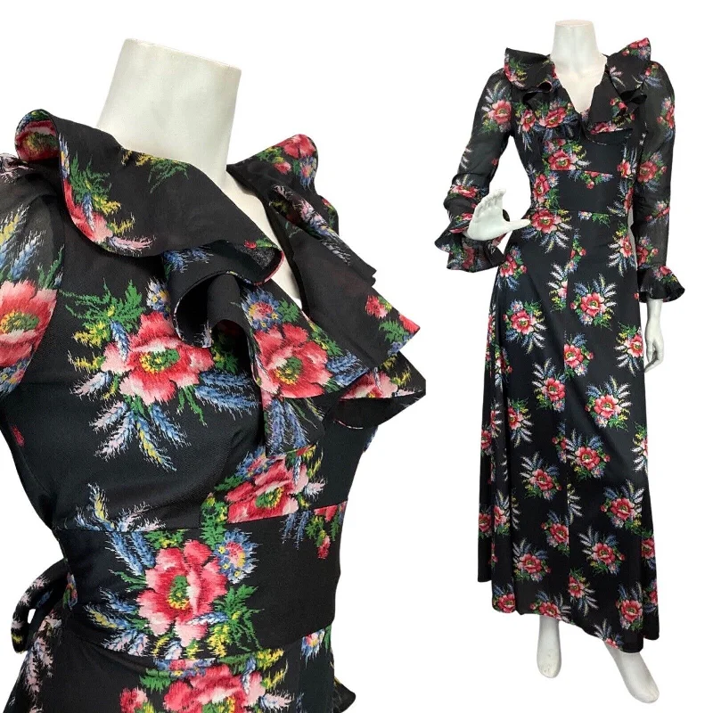 Mermaid - Style Women Dress with a Fitted Silhouette for Special Occasions Mermaid - Style Women Dress with a Fitted Silhouette for Special Occasions VINTAGE 60s 70s BLACK RED BLUE FLORAL BOUQUET RUFFLE BOHO MOD MAXI DRESS 10 Mermaid - Style Women Dress with a Fitted Silhouette for Special Occasions Mermaid - Style Women Dress with a Fitted Silhouette for Special Occasions VINTAGE 60s 70s BLACK RED BLUE FLORAL BOUQUET RUFFLE BOHO MOD MAXI DRESS 10
