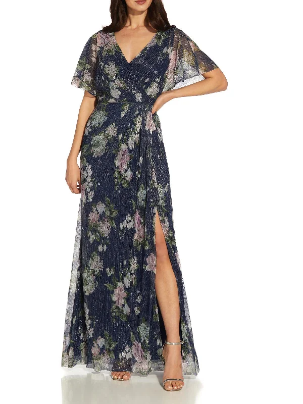 Long - Sleeve Women Dress in Velvet for a Luxurious Winter Look Long - Sleeve Women Dress in Velvet for a Luxurious Winter Look Womens Metallic Floral Evening Dress
