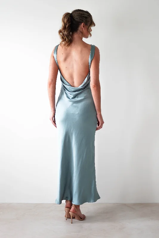 Metallic maxi dresses for a glamorous New Year's Eve partySinead Soft Satin Maxi Dress | Slate Blue Metallic maxi dresses for a glamorous New Year's Eve partySinead Soft Satin Maxi Dress | Slate Blue