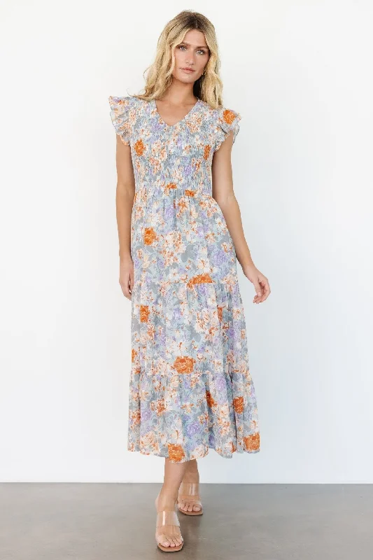 Maxi dresses with geometric prints for a contemporary aestheticArla Smocked Maxi Dress | Light Blue Floral Maxi dresses with geometric prints for a contemporary aestheticArla Smocked Maxi Dress | Light Blue Floral