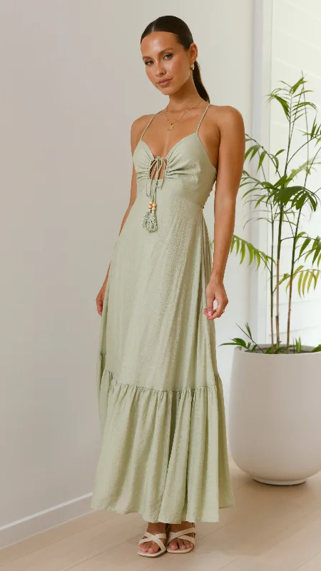 Maxi dresses with tassel accents for a fun and lively touchDabney Maxi Dress - Sage