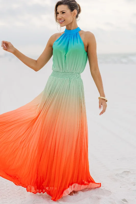 Maxi dresses with pom - pom trims for a playful and festive lookFront And Center Orange Ombre Maxi Dress Maxi dresses with pom - pom trims for a playful and festive lookFront And Center Orange Ombre Maxi Dress
