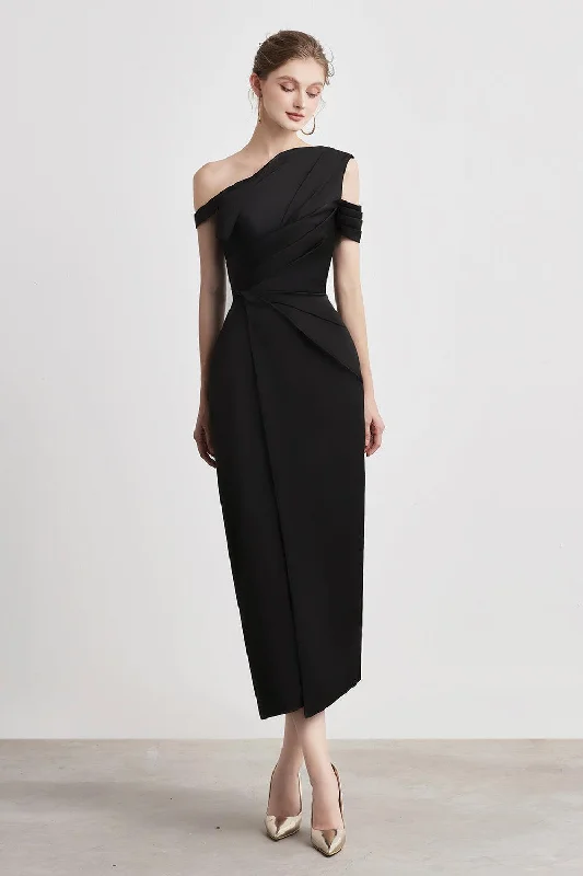 Plaid midi dresses for a fall - themed family gatheringBauhinia Pencil Pleated Shoulder Silk Spandex Midi Dress Plaid midi dresses for a fall - themed family gatheringBauhinia Pencil Pleated Shoulder Silk Spandex Midi Dress