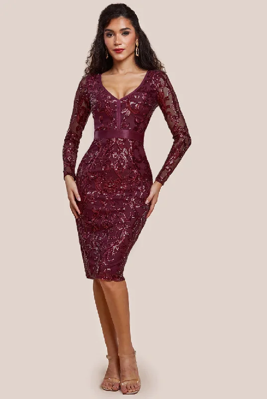 Midi dresses with polka dot prints for a playful summer outfitGoddiva Sequin & Mesh Midi Dress - Burgundy Midi dresses with polka dot prints for a playful summer outfitGoddiva Sequin & Mesh Midi Dress - Burgundy