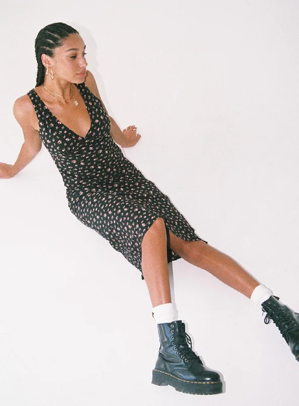 Midi dresses with ruched sleeves for a more fitted and stylish arm lookSariah Midi Dress Black Midi dresses with ruched sleeves for a more fitted and stylish arm lookSariah Midi Dress Black