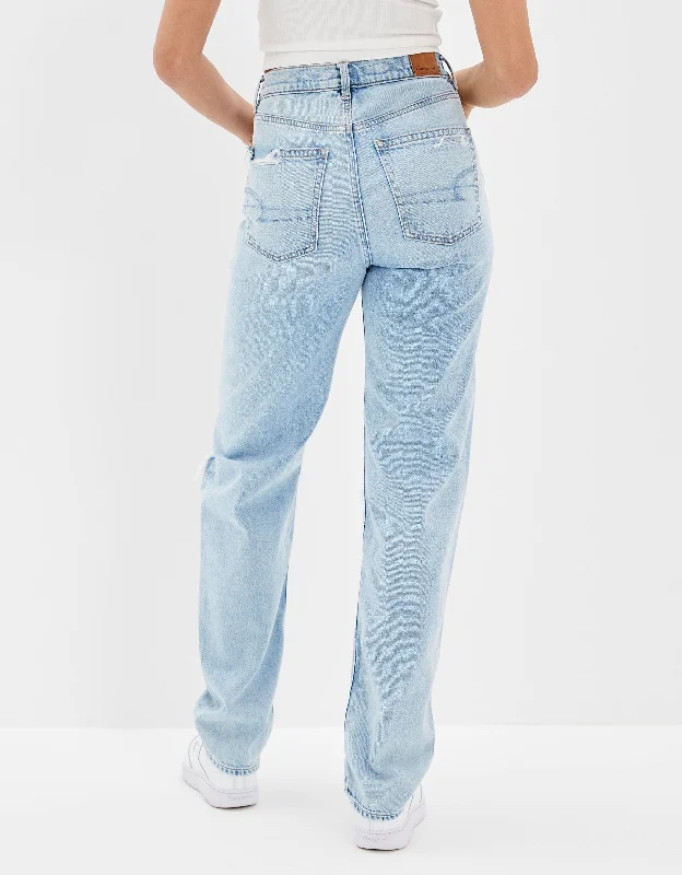 Women's pants for outdoor adventures Dark - wash women jeans for a sophisticated and slimming effect AE Ripped Highest Waist Baggy Straight Jean Women's pants for outdoor adventures Dark - wash women jeans for a sophisticated and slimming effect AE Ripped Highest Waist Baggy Straight Jean