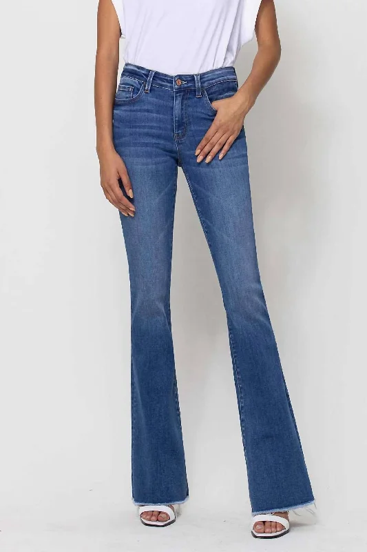 Women's two - piece pant set Ripped women jeans for a rebellious and fashion - forward style Alison Raw Hem Mini Flare Jeans In Sunfaded Women's two - piece pant set Ripped women jeans for a rebellious and fashion - forward style Alison Raw Hem Mini Flare Jeans In Sunfaded