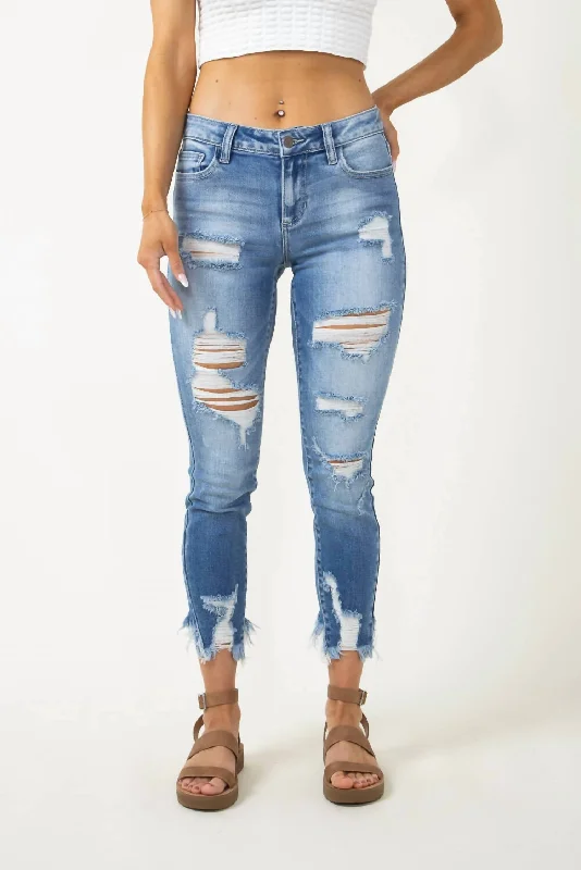 Women's belt - looped work pants Stretch women jeans for enhanced mobility and comfort Cropped Skinny Jeans In Washed Blue Women's belt - looped work pants Stretch women jeans for enhanced mobility and comfort Cropped Skinny Jeans In Washed Blue