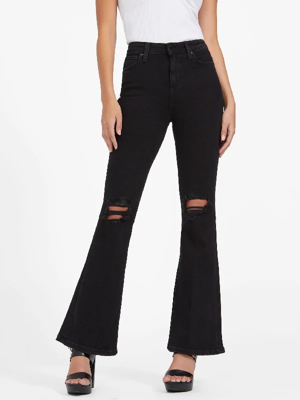 Women's printed floral pants High - waisted women jeans for a flattering silhouette Eco Sharona Mid-Rise Flared Jeans