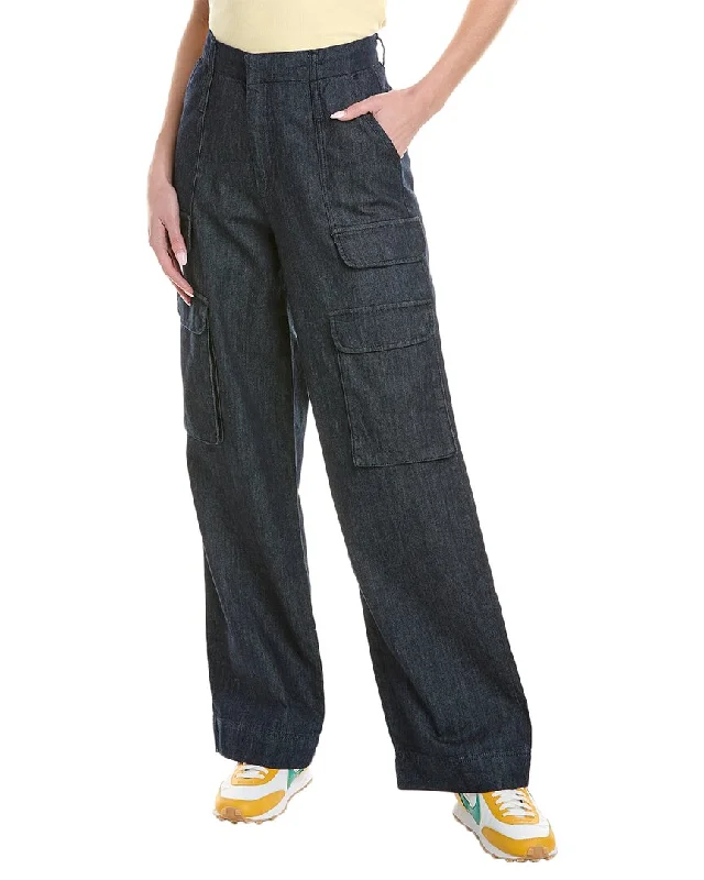 Women's leather moto pants Wide - leg women jeans for a modern and relaxed vibe FRAME Denim Rinse Relaxed Straight Cargo Jean