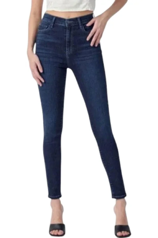 Women's polyester workout pants Button - fly women jeans with a traditional touch High Rise Ankle Skinny Jeans In Dark Blue Women's polyester workout pants Button - fly women jeans with a traditional touch High Rise Ankle Skinny Jeans In Dark Blue
