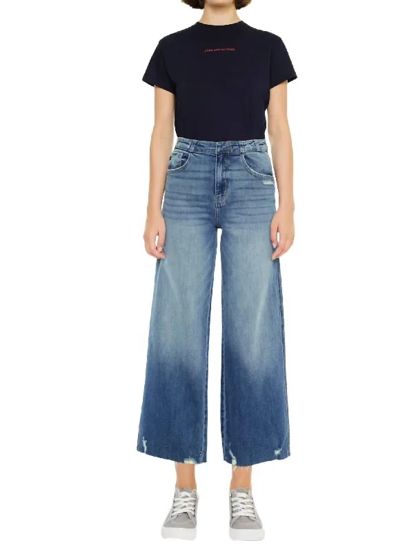 Women's pants for skiing Stretch women jeans for enhanced mobility and comfort High Rise Cropped Wide Leg Jeans In Medium Women's pants for skiing Stretch women jeans for enhanced mobility and comfort High Rise Cropped Wide Leg Jeans In Medium