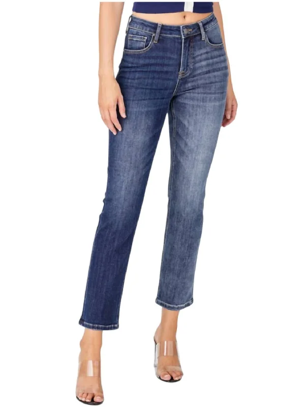 Women's pants for cocktail parties Distressed women jeans for a trendy and edgy look High Rise Straight Leg Jeans In Blue Women's pants for cocktail parties Distressed women jeans for a trendy and edgy look High Rise Straight Leg Jeans In Blue