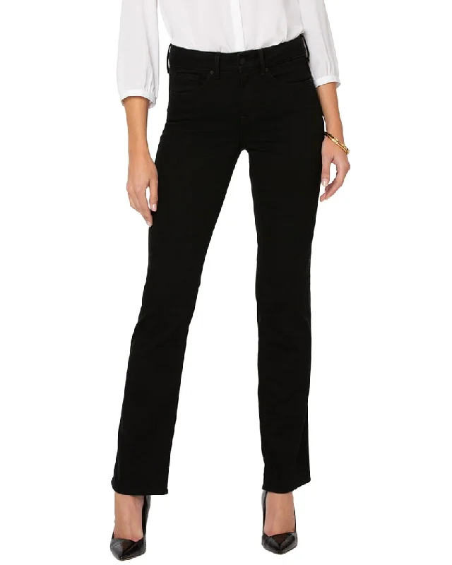 Women's polyester workout pants Button - fly women jeans with a traditional touch NYDJ Petite Marilyn Black Straight Jean Women's polyester workout pants Button - fly women jeans with a traditional touch NYDJ Petite Marilyn Black Straight Jean
