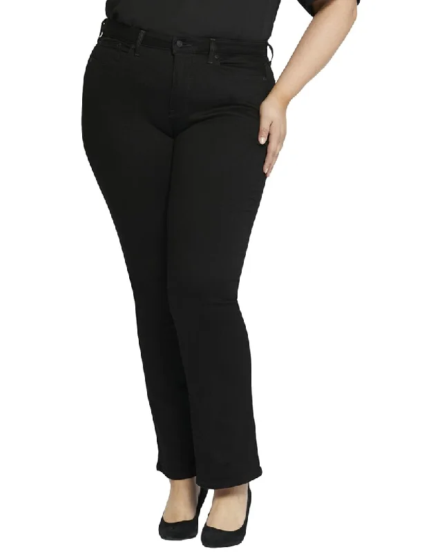 Women's pants for office meetings High - waisted women jeans for a flattering silhouette NYDJ Plus Barbara Black Bootcut Jean Women's pants for office meetings High - waisted women jeans for a flattering silhouette NYDJ Plus Barbara Black Bootcut Jean