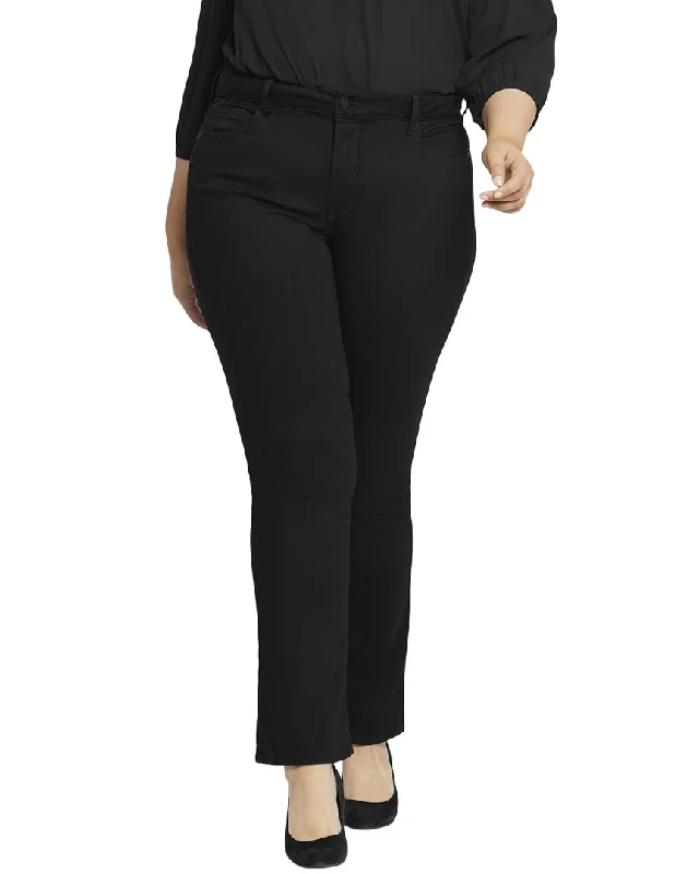 Women's pants for running Wide - leg women jeans for a modern and relaxed vibe NYDJ Plus Marilyn Black Straight Jean Women's pants for running Wide - leg women jeans for a modern and relaxed vibe NYDJ Plus Marilyn Black Straight Jean