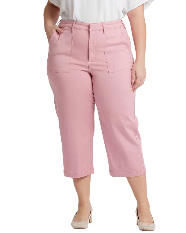 Women's leather moto pants Wide - leg women jeans for a modern and relaxed vibe NYDJ Plus Utility Coquette Pant Jean Women's leather moto pants Wide - leg women jeans for a modern and relaxed vibe NYDJ Plus Utility Coquette Pant Jean