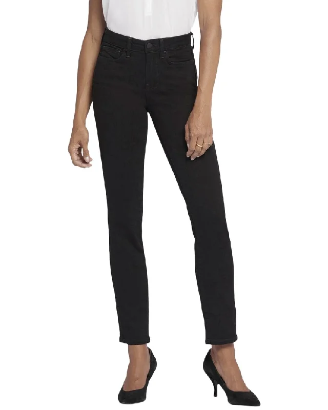Women's pants for snowboarding Button - fly women jeans with a traditional touch NYDJ Sheri Black Slim Jean Women's pants for snowboarding Button - fly women jeans with a traditional touch NYDJ Sheri Black Slim Jean
