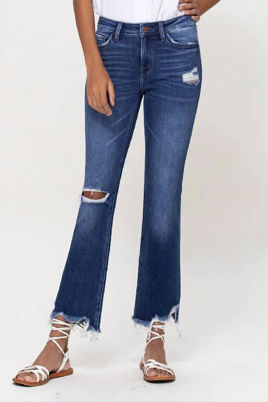 Women's pants with reflective strips Acid - wash women jeans with a retro finish Sasha Mid Rise Ankle Flare Jeans In Dark Wash Women's pants with reflective strips Acid - wash women jeans with a retro finish Sasha Mid Rise Ankle Flare Jeans In Dark Wash