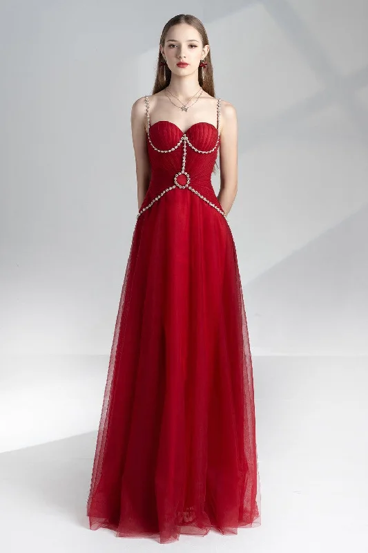 Party dresses with a sheer panel for a hint of allure​Amy Slit Sweetheart Neck Mesh Floor Length Dress