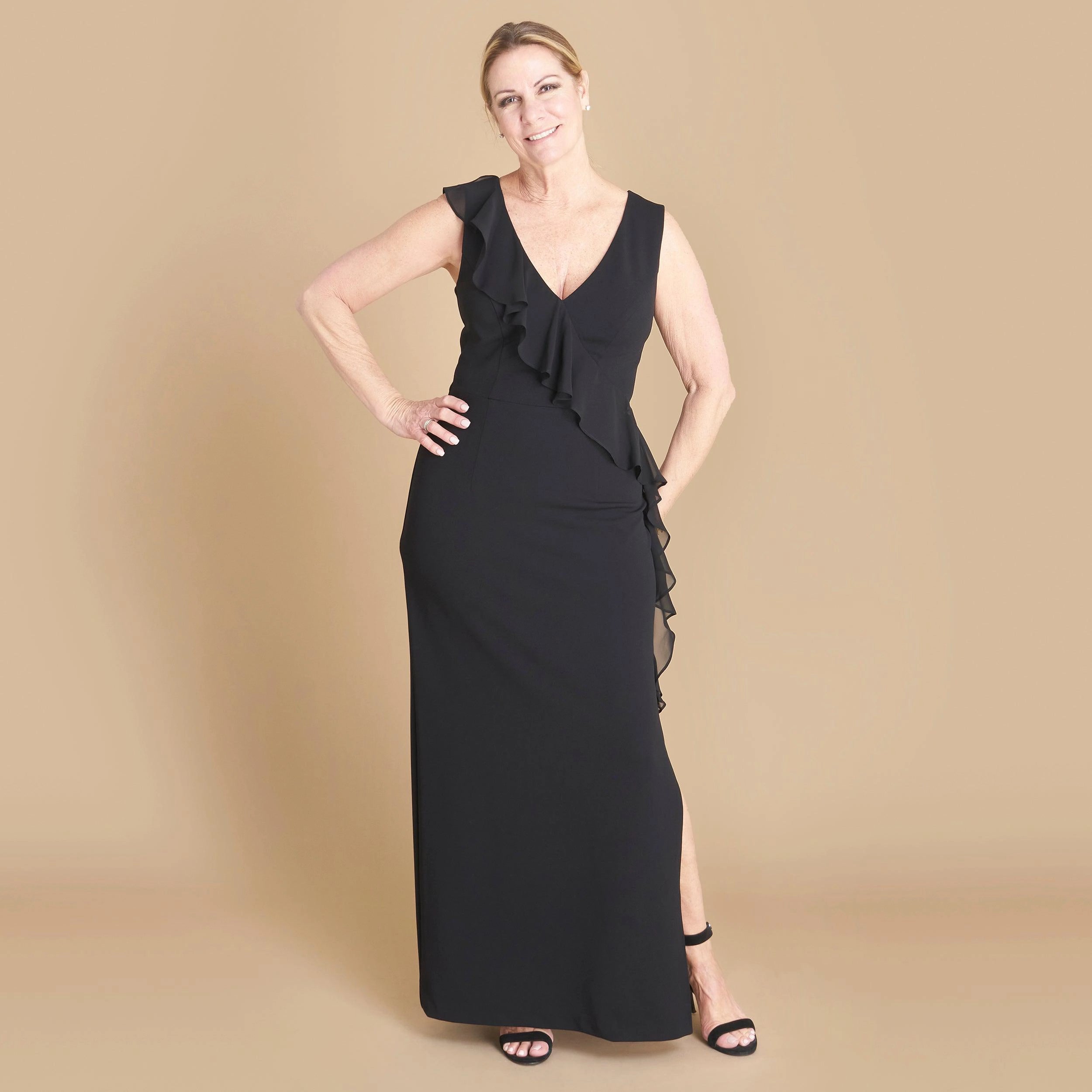 Wedding guest dresses with high - low hems and floral appliquesSara 2.0 Floor Length Dress Wedding guest dresses with high - low hems and floral appliquesSara 2.0 Floor Length Dress